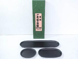 【茶道具】一文字盆組　並彫　(紙箱入り)